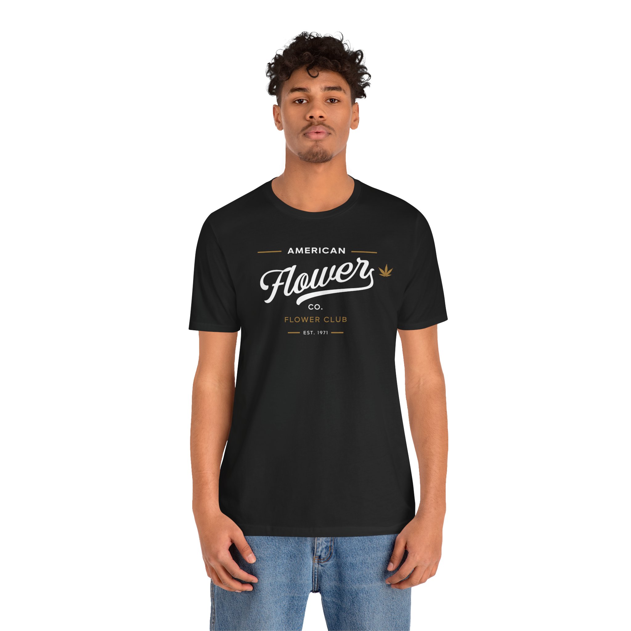 American Flower Co. Script Logo T-Shirt | Vintage Cannabis Lifestyle Tee | Unisex Jersey Short Sleeve Tee - Image 3