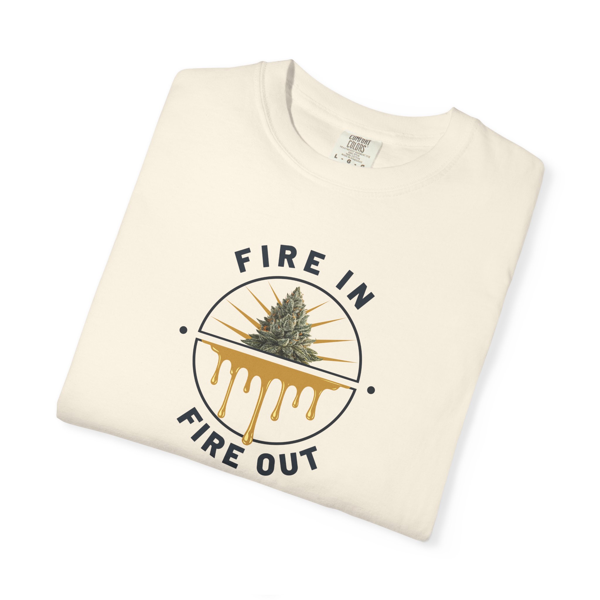Fire In Fire Out Cannabis T-Shirt | Premium Solventless Hash Shirt | Rosin Culture Graphic Tee | Comfort Colors | Stoner Streetwear - Image 5