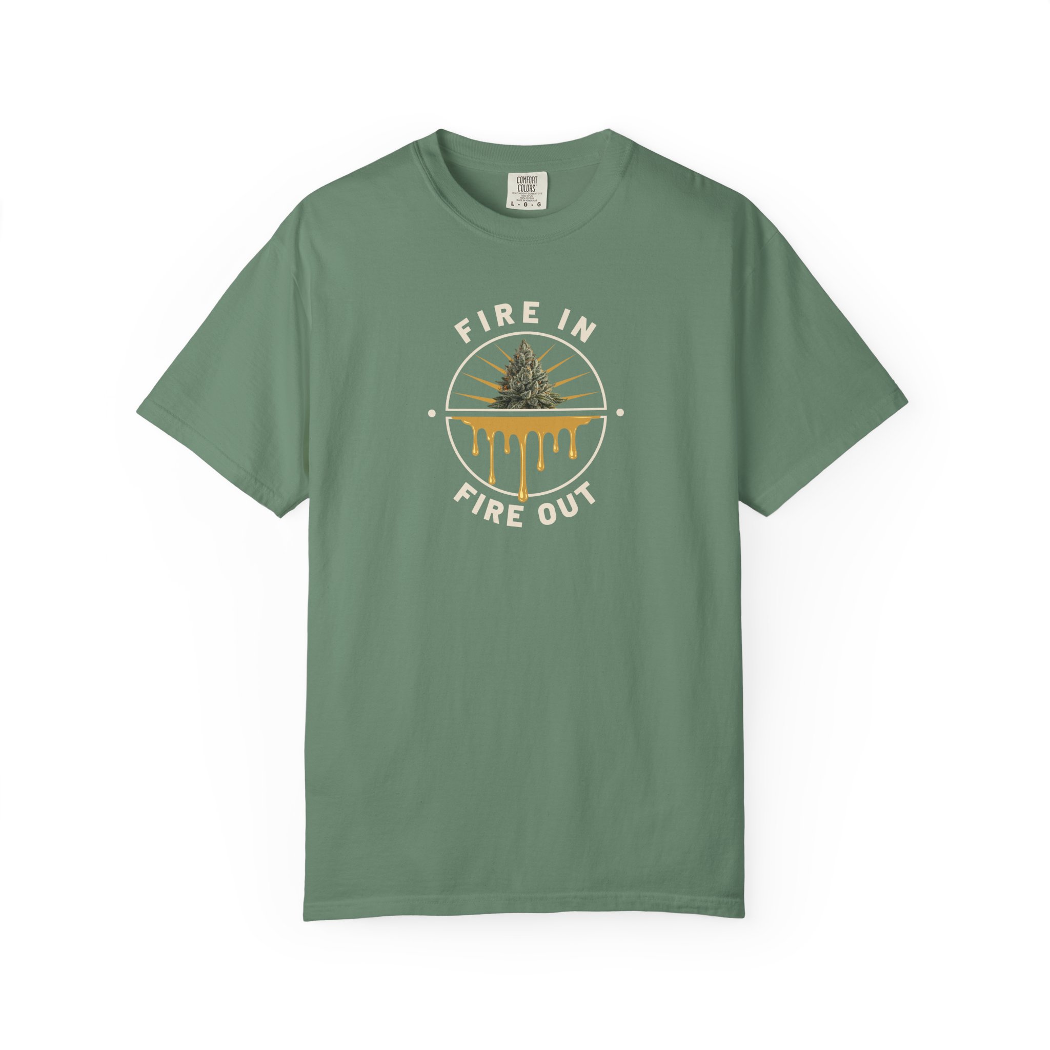 Fire In Fire Out Cannabis T-Shirt | Premium Solventless Hash Shirt | Rosin Culture Graphic Tee | Comfort Colors | Stoner Streetwear - Image 7