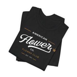 American Flower Co. Script Logo T-Shirt | Vintage Cannabis Lifestyle Tee | Unisex Jersey Short Sleeve Tee